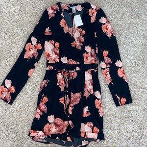 H&M Navy Blue Floral Romper